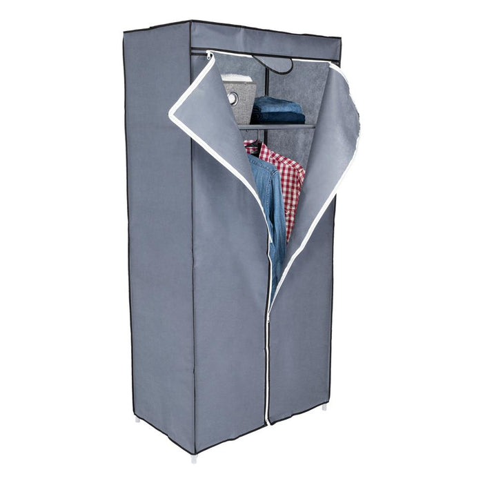 Closet Portátil Jeasken, Gris, Variedad de Entrepaños en Tela