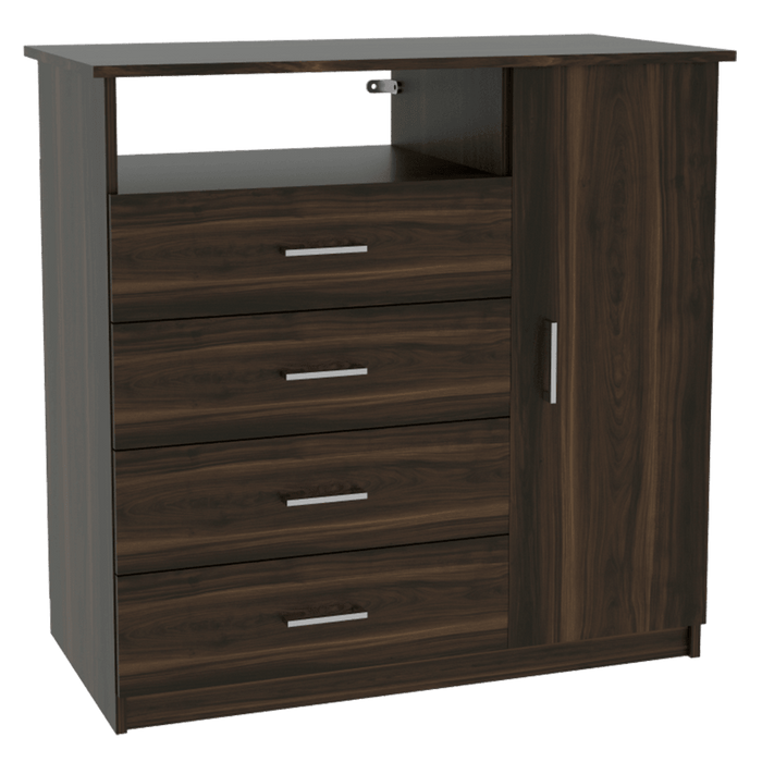 Organizador Barlovento Caoba, con Cuatro Cajones y una puerta