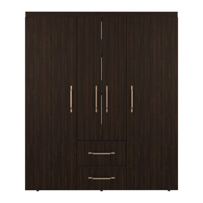Closet Bariloche Eco, Kronos Nogal, Moderno con Variedad De Entrepaños, cuatro puertas y dos cajones ZF