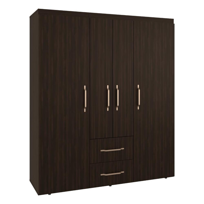 Closet Bariloche Eco, Kronos Nogal, Moderno con Variedad De Entrepaños, cuatro puertas y dos cajones ZF