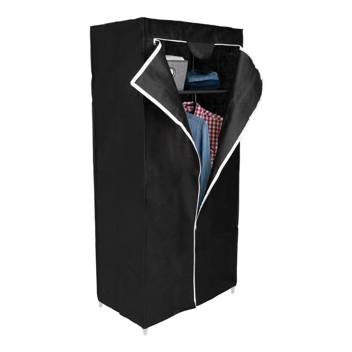 Closet Portátil Jeasken, Negro, Variedad de Entrepaños en Tela