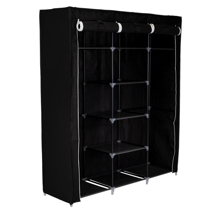 Closet Portátil Jesan, Negro, Variedad de Entrepaños en Tela