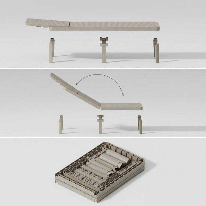 Cama Asoleadora Delhi, Gris Claro, Diseño Minimalista