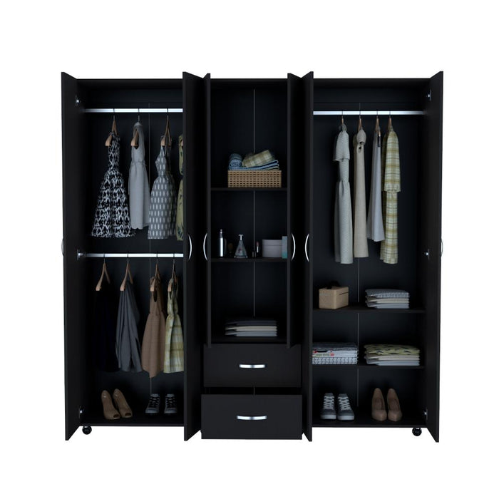 Closet Barin 200x200, Wengue, Con Cuatro Puertas Abatibles