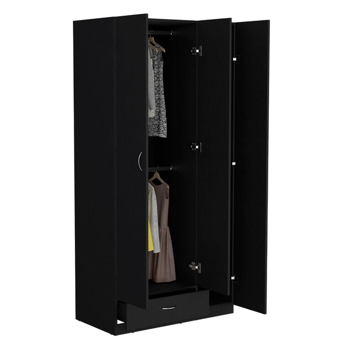 Closet Viltex, Wengue, Con Amplios Espacio Para Ropa y Tres Puertas Abatibles