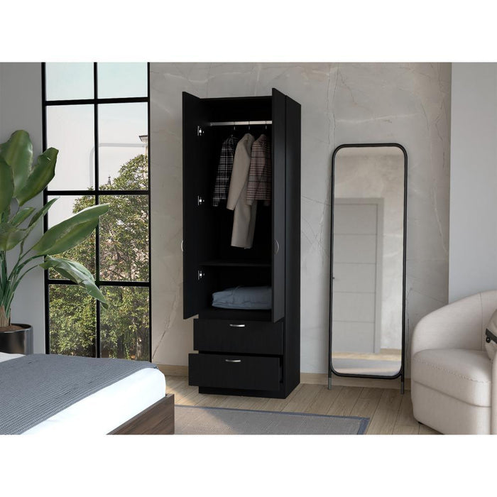 Closet Agata, Wengue, Con Dos Puertas y Dos Cajones ZF