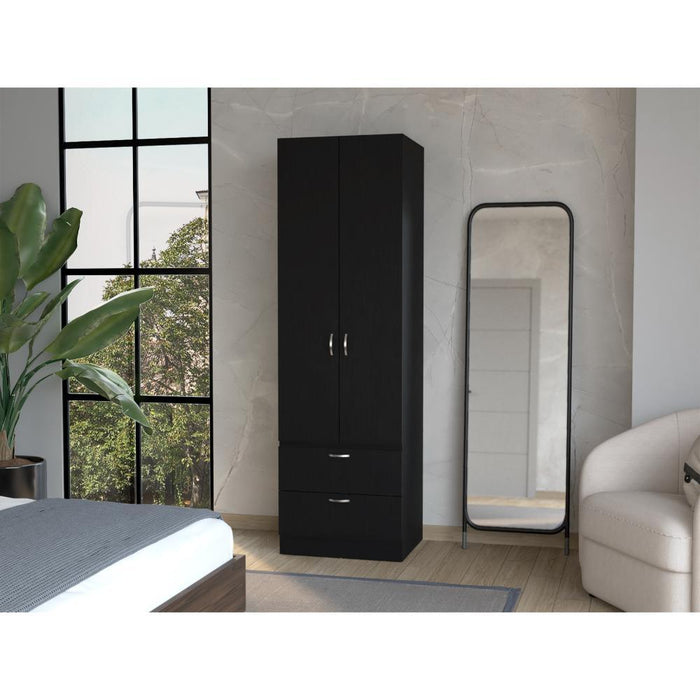 Closet Agata, Wengue, Con Dos Puertas y Dos Cajones ZF