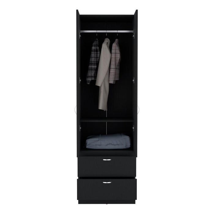 Closet Agata, Wengue, Con Dos Puertas y Dos Cajones ZF