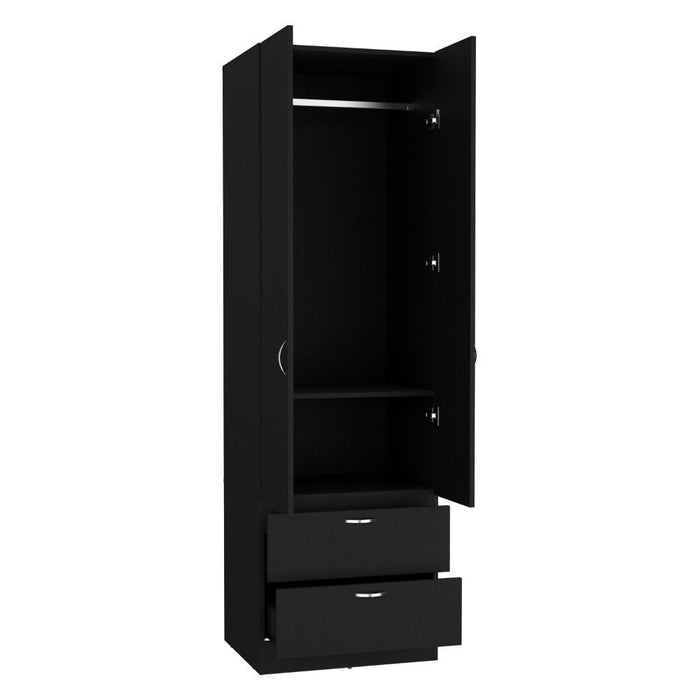 Closet Agata, Wengue, Con Dos Puertas y Dos Cajones ZF
