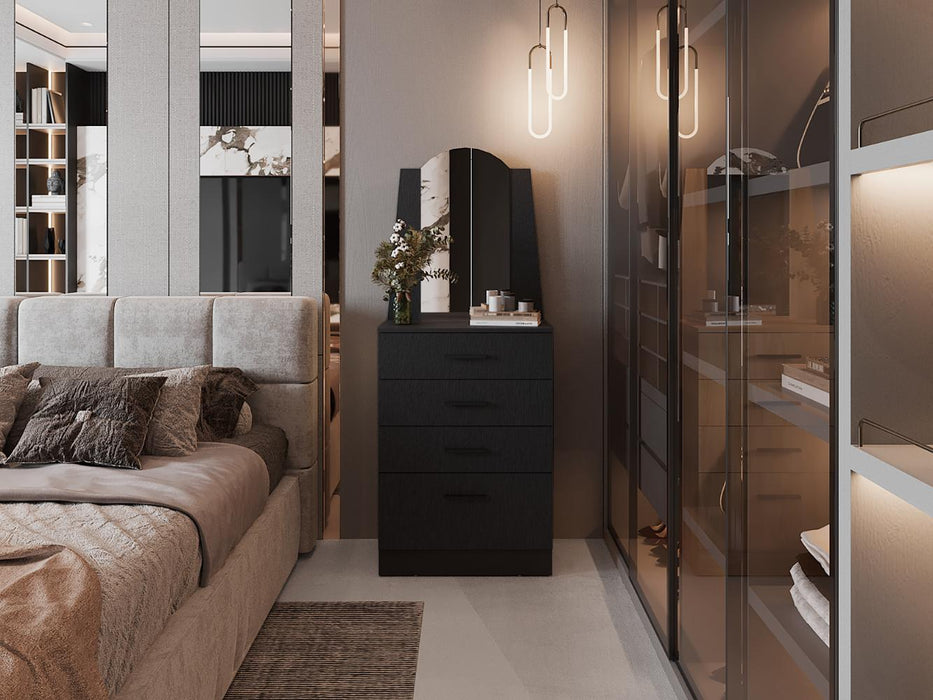 Organizador Praga, Wengue, con tres cajones y una puerta