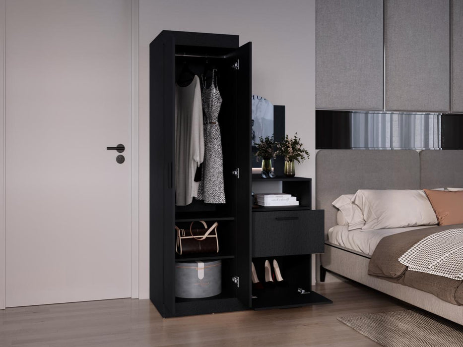 Closet Tocador Praga, Wengue, con diseño moderno incluye Espejo