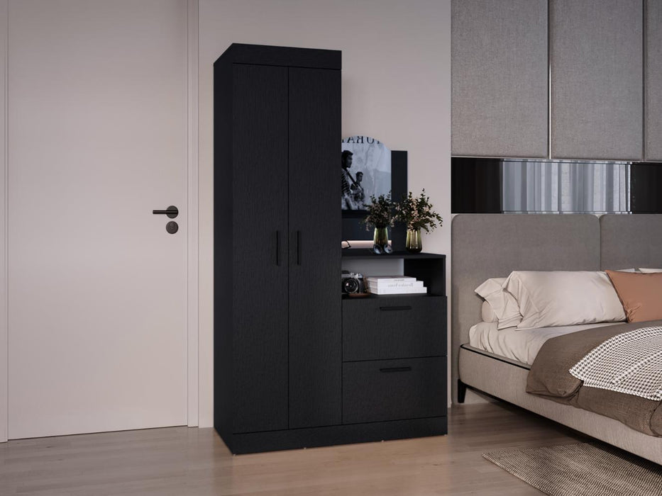 Closet Tocador Praga, Wengue, con diseño moderno incluye Espejo