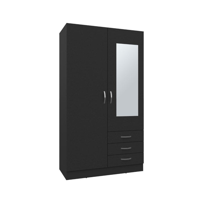 Closet Samka, Wengue, Con Dos Puertas Abatibles y Tres Cajones