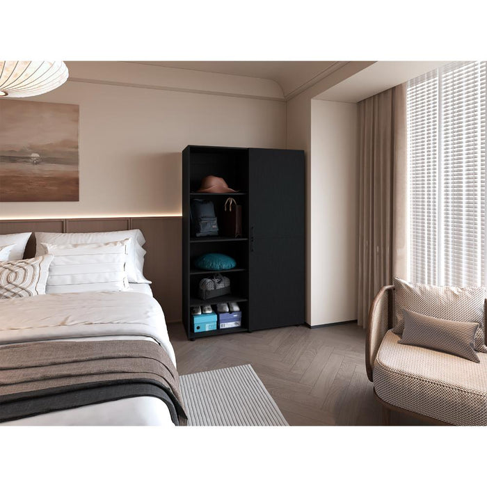 Closet Econo, Wengue, Pequeño con amplios espacios para guardar ropa