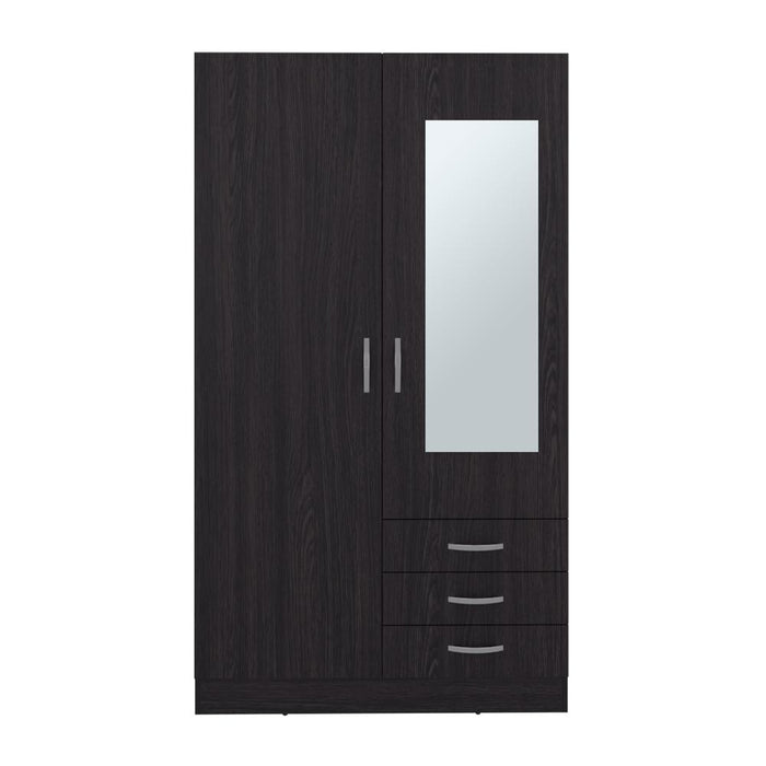 Clóset Marfil, Wengue, con Dos Puertas Abatibles y Tres Cajones ZF