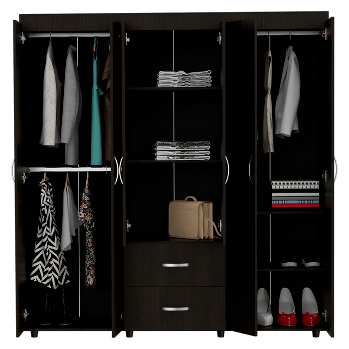 Closet Bariloche Bombay Wengue Variedad de Entrepaños y Seis Puertas Abatibles DEJAR EN BORRADOR*