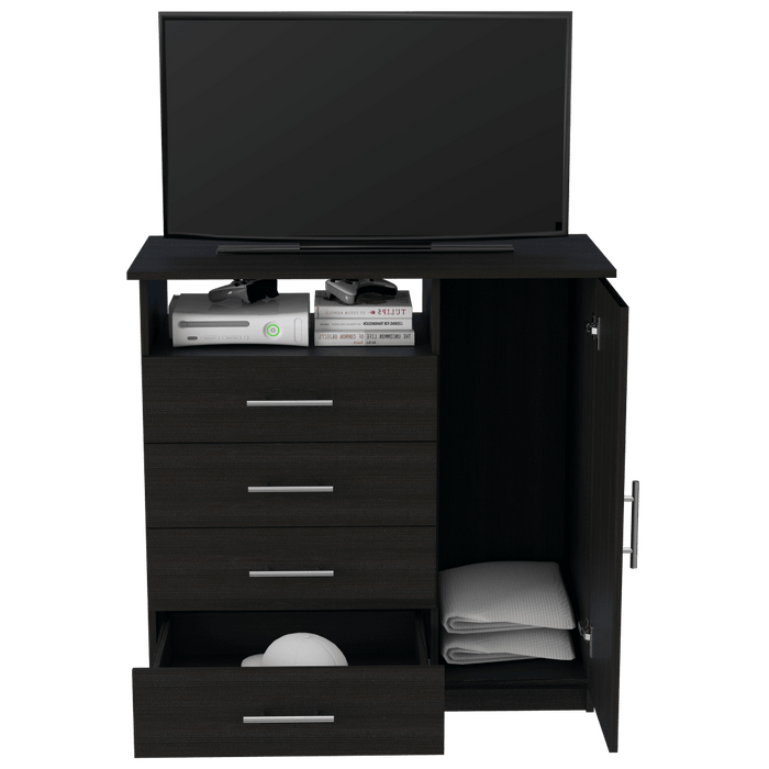 Organizador Barlovento, Wengue, con Cuatro Cajones y una puerta