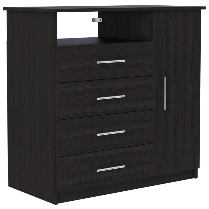 Organizador Barlovento, Wengue, con Cuatro Cajones y una puerta