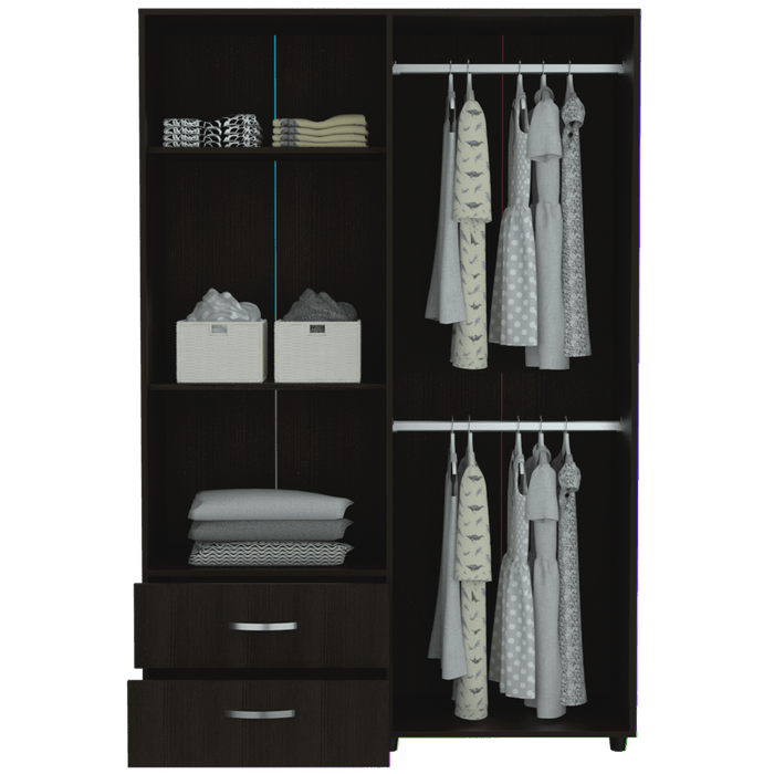 Closet Arkola, Wengue, Con Dos Cajones Organizadores y Cuatro Puertas Abatibles