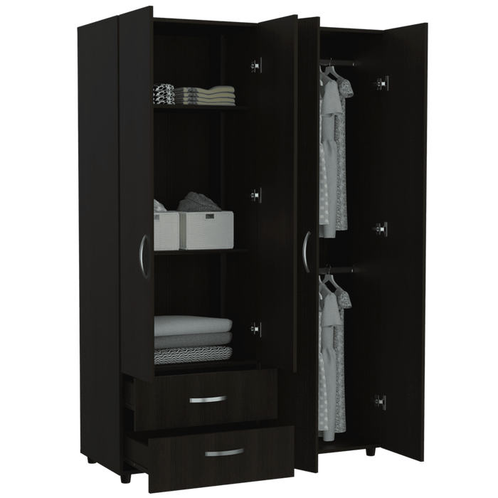 Closet Arkola, Wengue, Con Dos Cajones Organizadores y Cuatro Puertas Abatibles