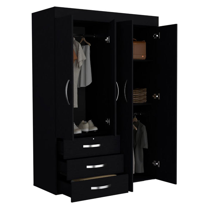 Closet Vienne, Wengue, Con Cuatro Cajones Deslizables