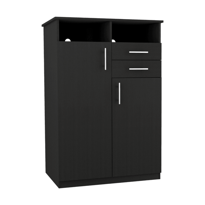 Closet Donat, Wengue, Con Dos Cajones Deslizables y Tres Entrepaños Móviles