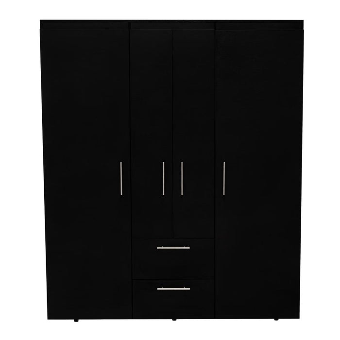 Closet Bariloche Bombay Eco, Wengue, Con Variedad de Entrepaños y Cuatro Puertas Abatibles