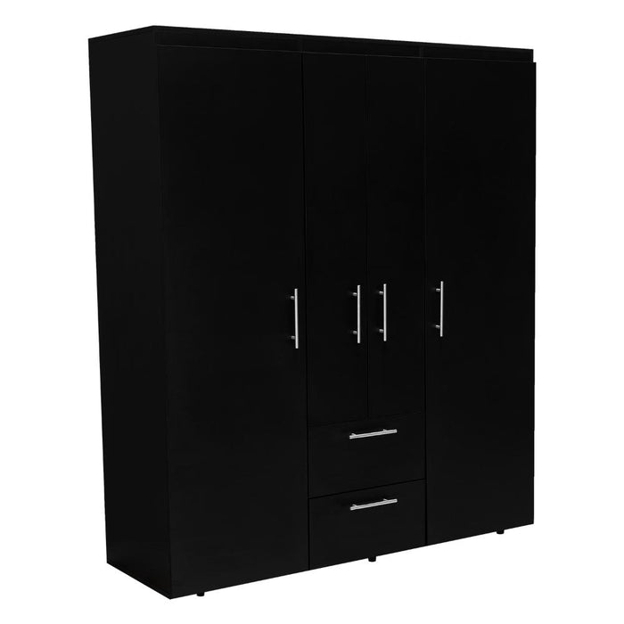 Closet Bariloche Bombay Eco, Wengue, Con Variedad de Entrepaños y Cuatro Puertas Abatibles