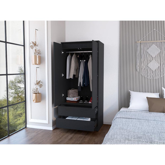Closet Cruella, Negro, Con Dos Puertas AbatiblesZF