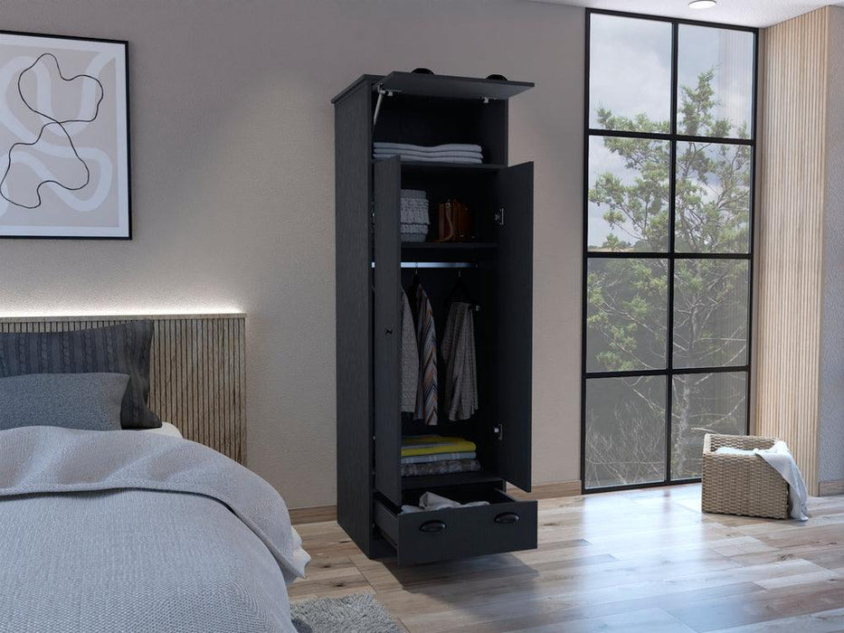 Closet Denis, Wengue, Con Dos Puertas Batientes y Dos Cajones ZF