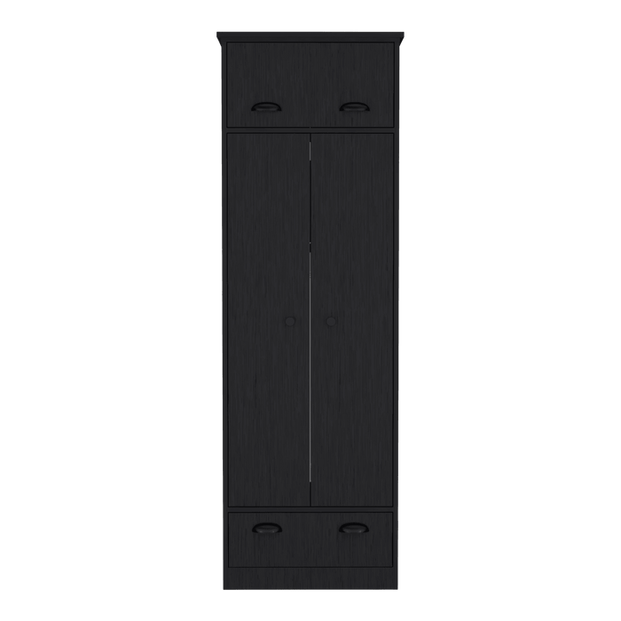 Closet Denis, Wengue, Con Dos Puertas Batientes y Dos Cajones ZF