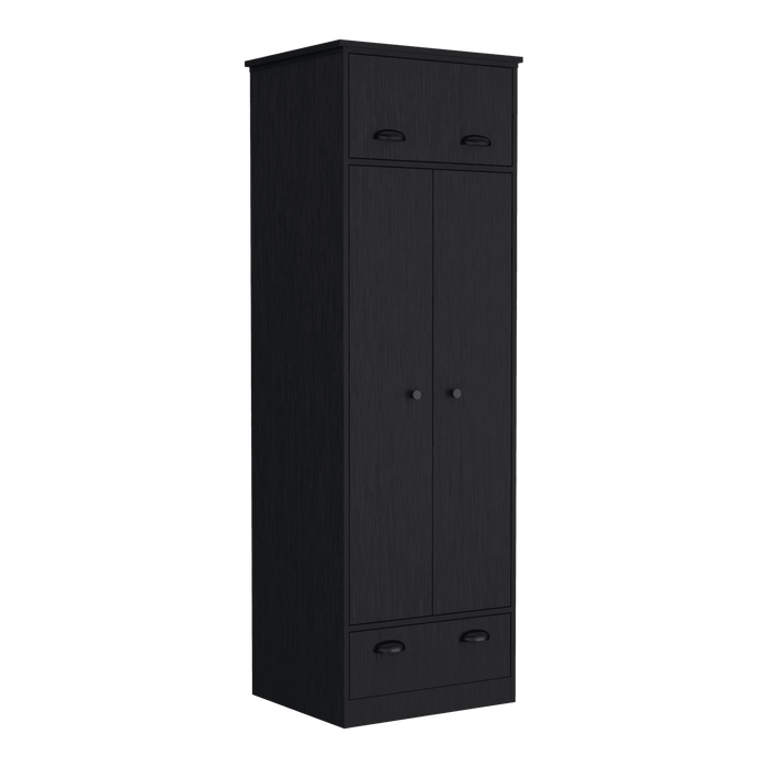 Closet Denis, Wengue, Con Dos Puertas Batientes y Dos Cajones ZF