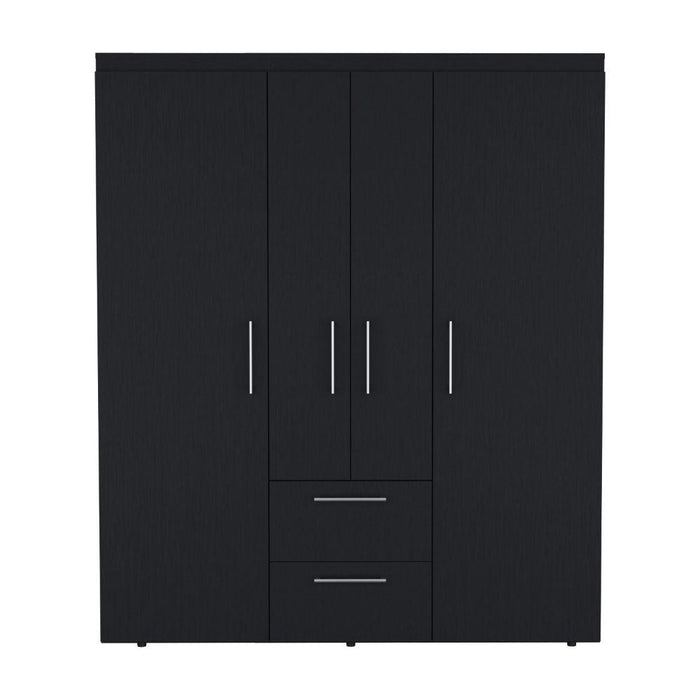 Closet Bariloche Bombay Eco, Wengue, Con Variedad De Entrepaños y Cuatro Puertas Abatibles ZF