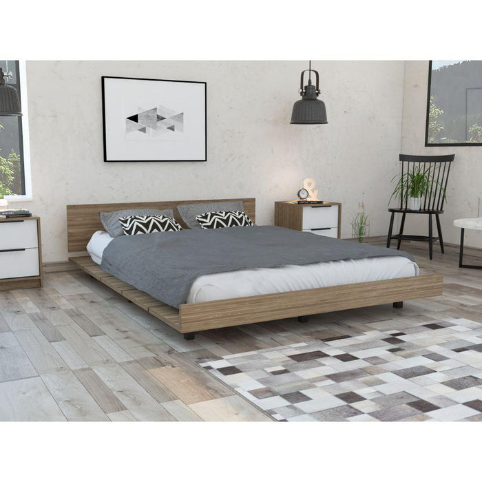 Cama Doble Wesley, Miel, 160 Incluye Tendido de Tablones