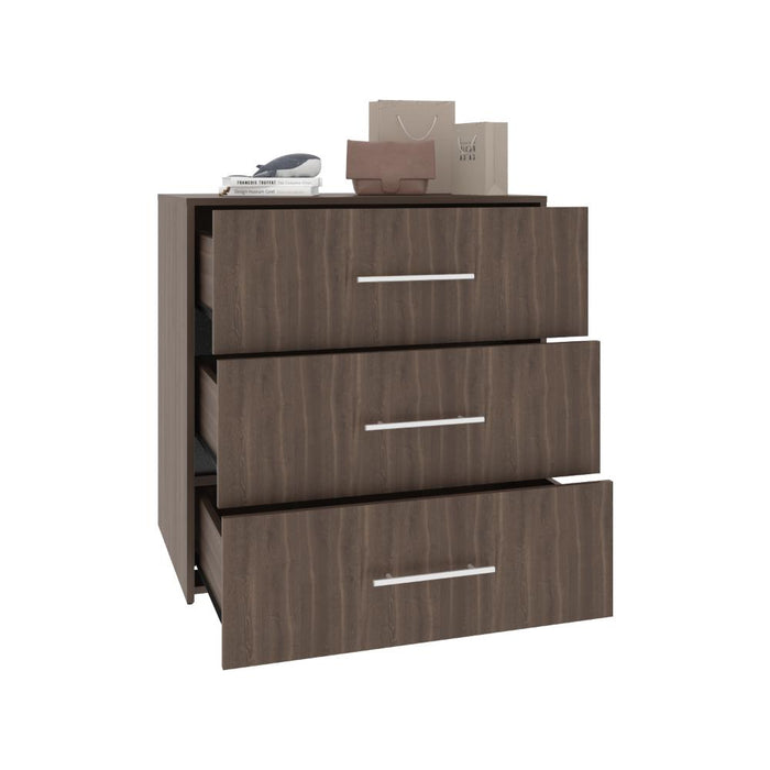 Organizador Montano, Avellana y Wengue, con tres cajones deslizable para guardar objetos personales