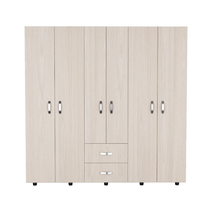 Closet Barin, Nevado y Blanco, con cuatro puertas abatibles