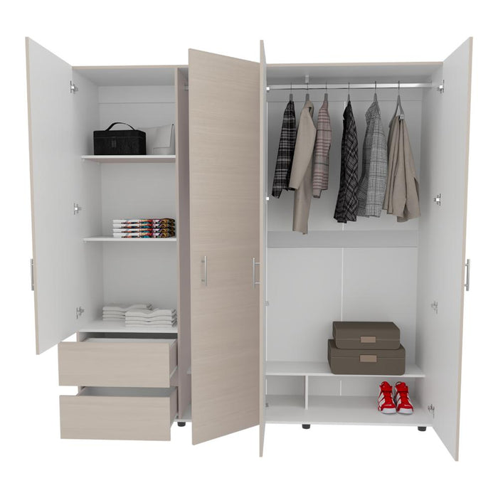 Closet Light 200, Nevado y Blanco, con Amplios Espacios de Almacenamiento