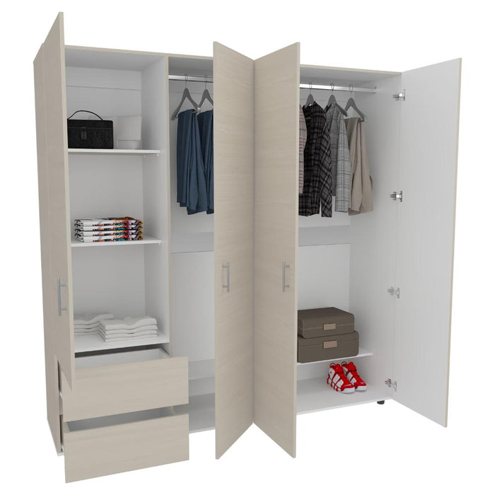 Closet Light 200, Nevado y Blanco, con Amplios Espacios de Almacenamiento