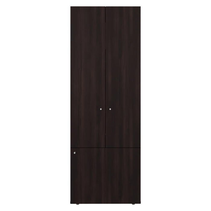 Closet Beico II, Nogal y Negro, con Tres Puertas Abatibles y Cuatro Entrepaños ZF