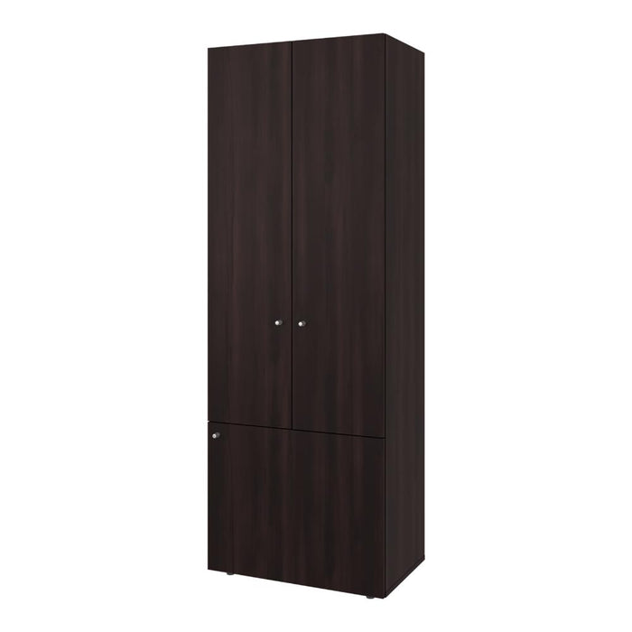 Closet Beico II, Nogal y Negro, con Tres Puertas Abatibles y Cuatro Entrepaños ZF