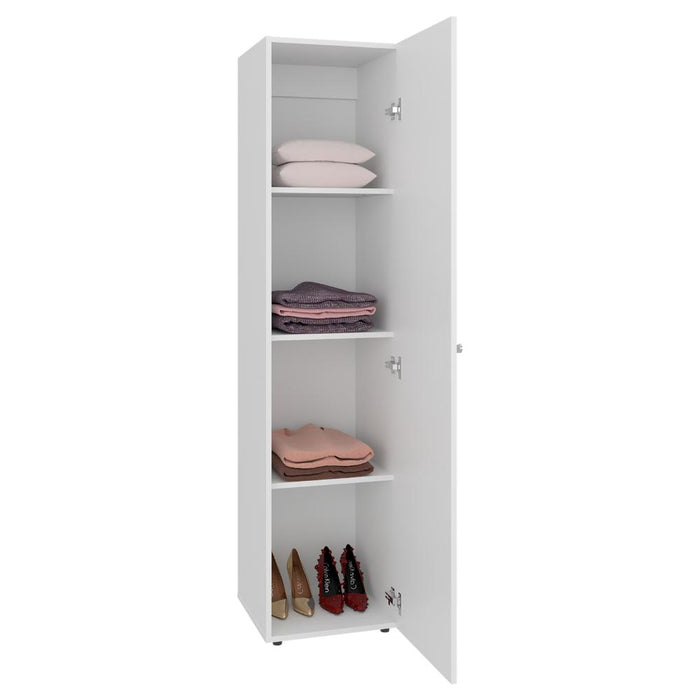 Closet Con Espejo Alma, Kronos Blanco, Diseño moderno con entrepaños y puerta ZF