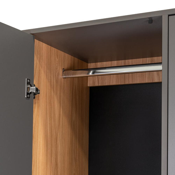 Closet Ader, Plata Oscuro y Fresno Europeo, de Dos Puertas ZF