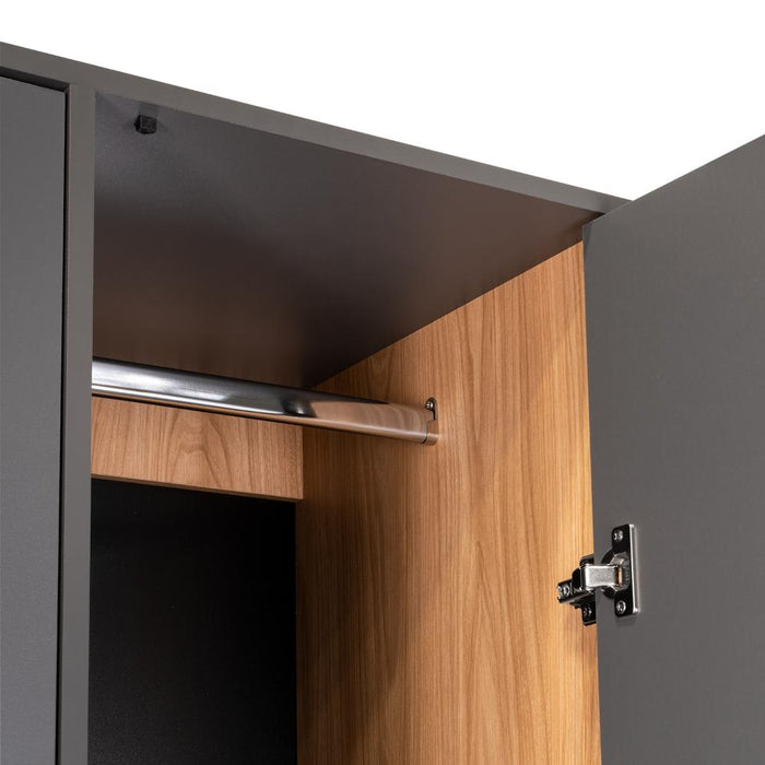 Closet Ader, Plata Oscuro y Fresno Europeo, de Dos Puertas ZF