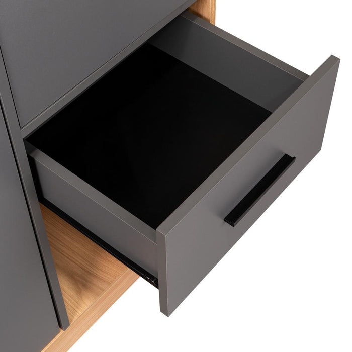 Closet Ader, Plata Oscuro y Fresno Europeo, de Dos Puertas ZF