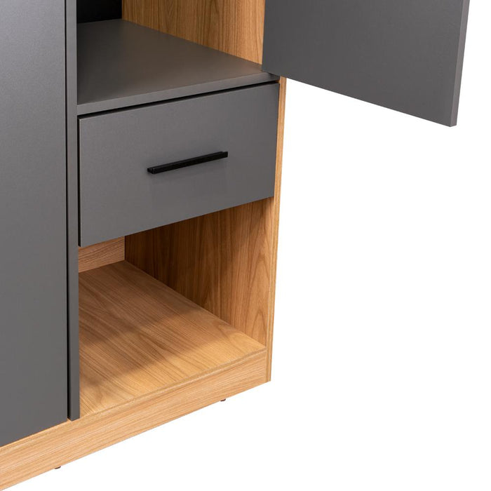 Closet Ader, Plata Oscuro y Fresno Europeo, de Dos Puertas ZF