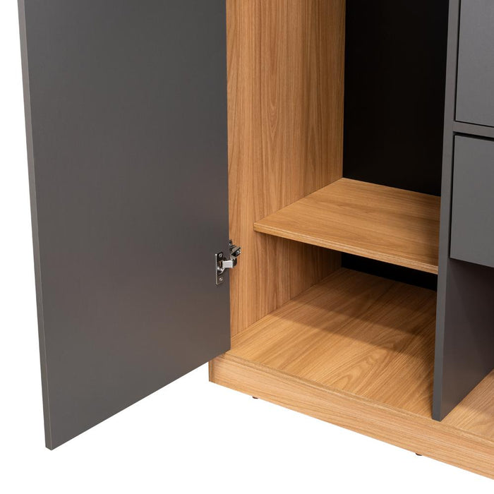 Closet Ader, Plata Oscuro y Fresno Europeo, de Dos Puertas ZF