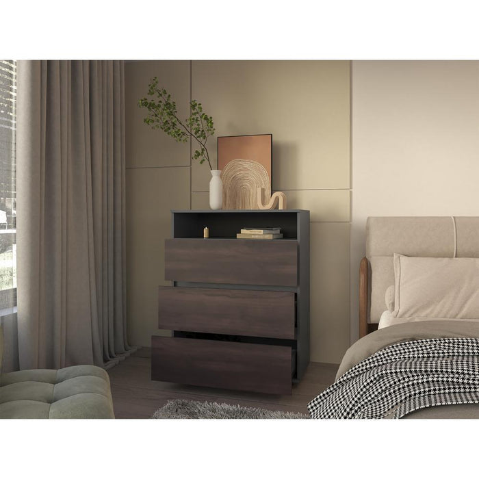 Organizador Apina, Wengue, con cuatro cajones deslizables