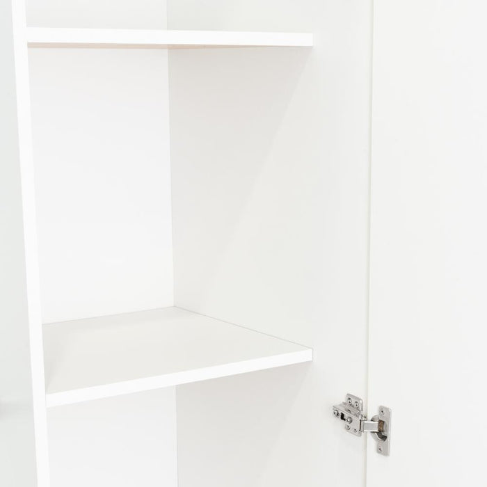 Closet Tera, Beige y Blanco, Dos Puertas Abatibles y Dos Tubos Cromados