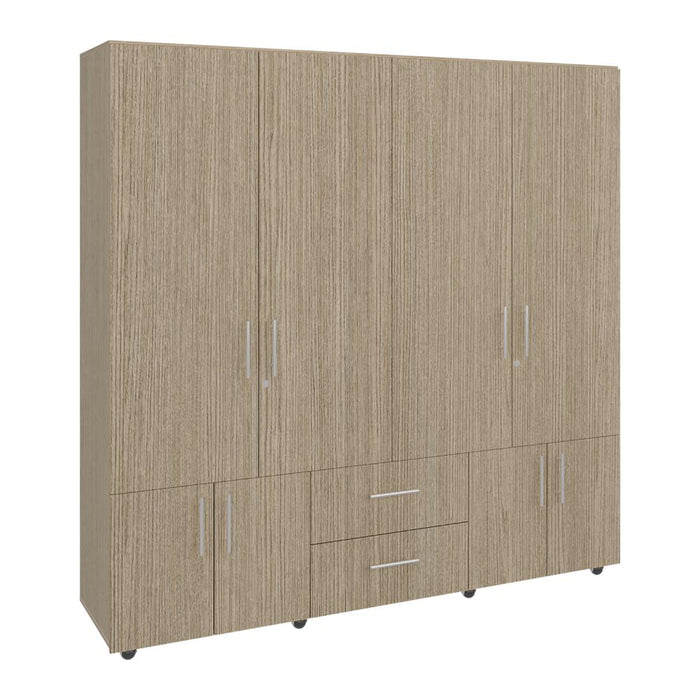 Closet Dallas, Cartagena y Blanco, con Ocho Puertas Abatibles y Dos Cajones Organizadores