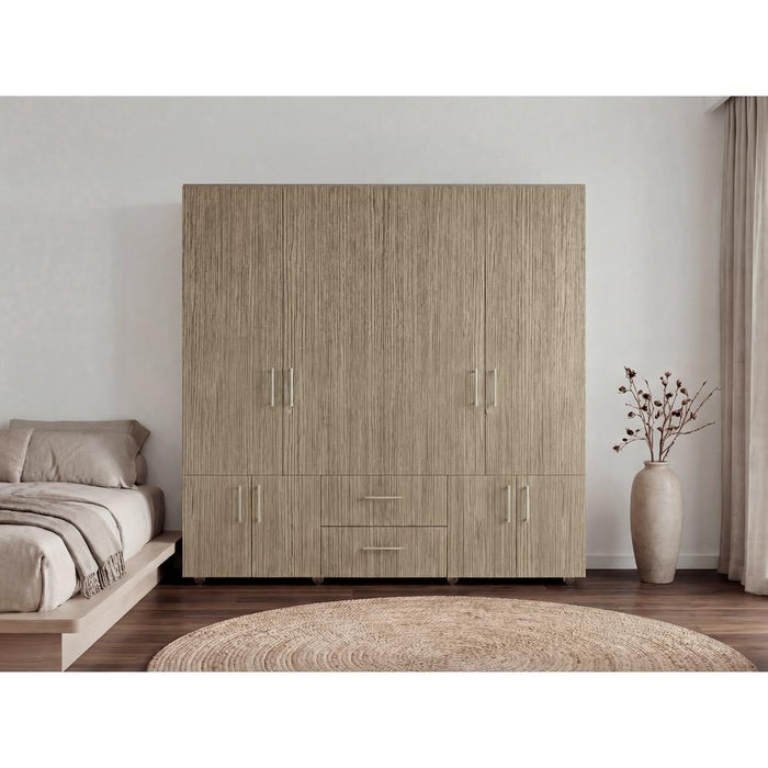 Closet Dallas, Cartagena y Blanco, con Ocho Puertas Abatibles y Dos Cajones Organizadores